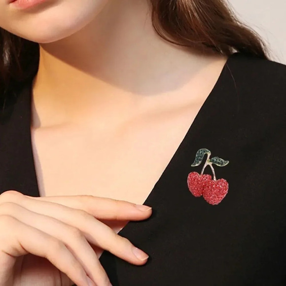 VQ Cherries Brooch - Picture 2 of 8